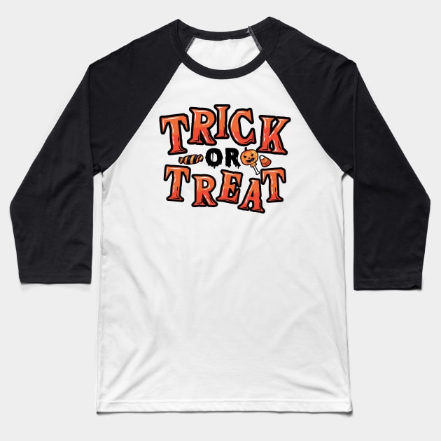 Cute Trick Or Treat Halloween Candy Sweets Costume Baseball T-Shirt by beelz